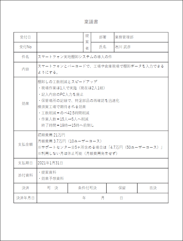 稟議書