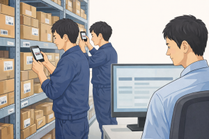 バーコード棚卸と棚卸責任者による確認