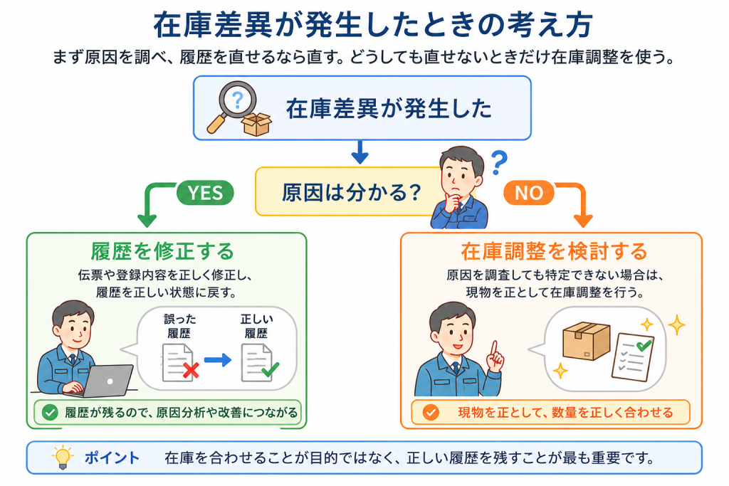 在庫差異が発生したときの考え方